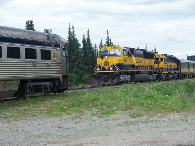 Sitting on the Siding at Hurricane as the Fancy Tourist Train Went By