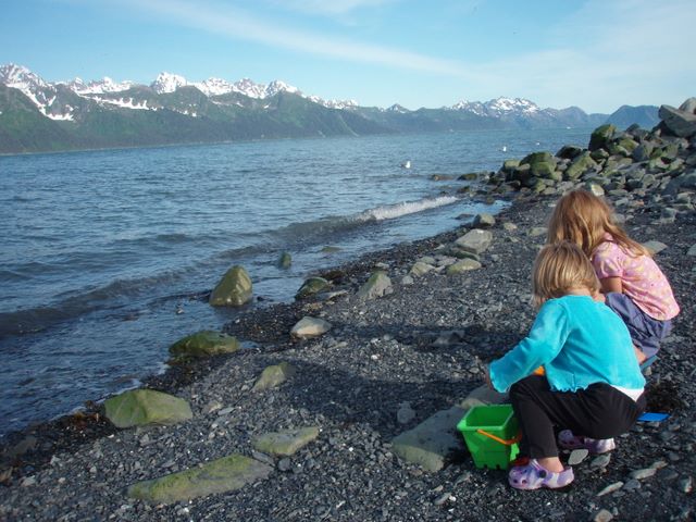 Kids Playing on the Beach at Miller's Landing