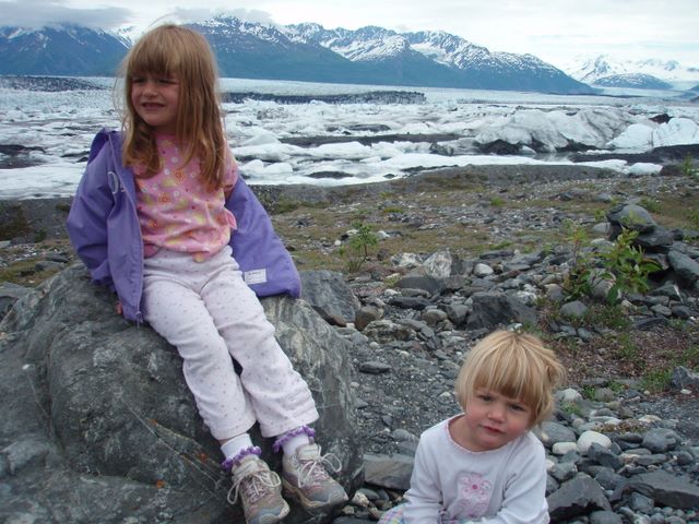 Danielle and Cassidy Climbing on the Terminal Moraine