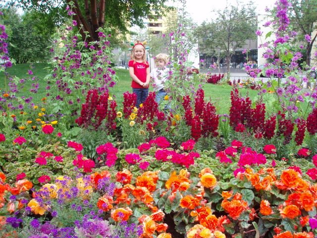 Danielle and Cassidy with Flowers in Downtown Anchorage