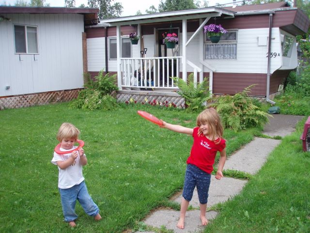 Danielle and Cassidy playing at Aunt Barb's House