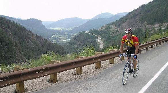 UltraRob Riding up Wolf Creek Pass in RAAM 2006